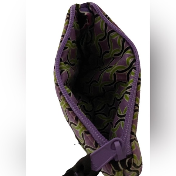 Vera Bradley Purple Punch Coin Purse Brown Purple Green Excellent Condition - Picture 8 of 10